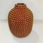 Gold beaded Namaste Vase